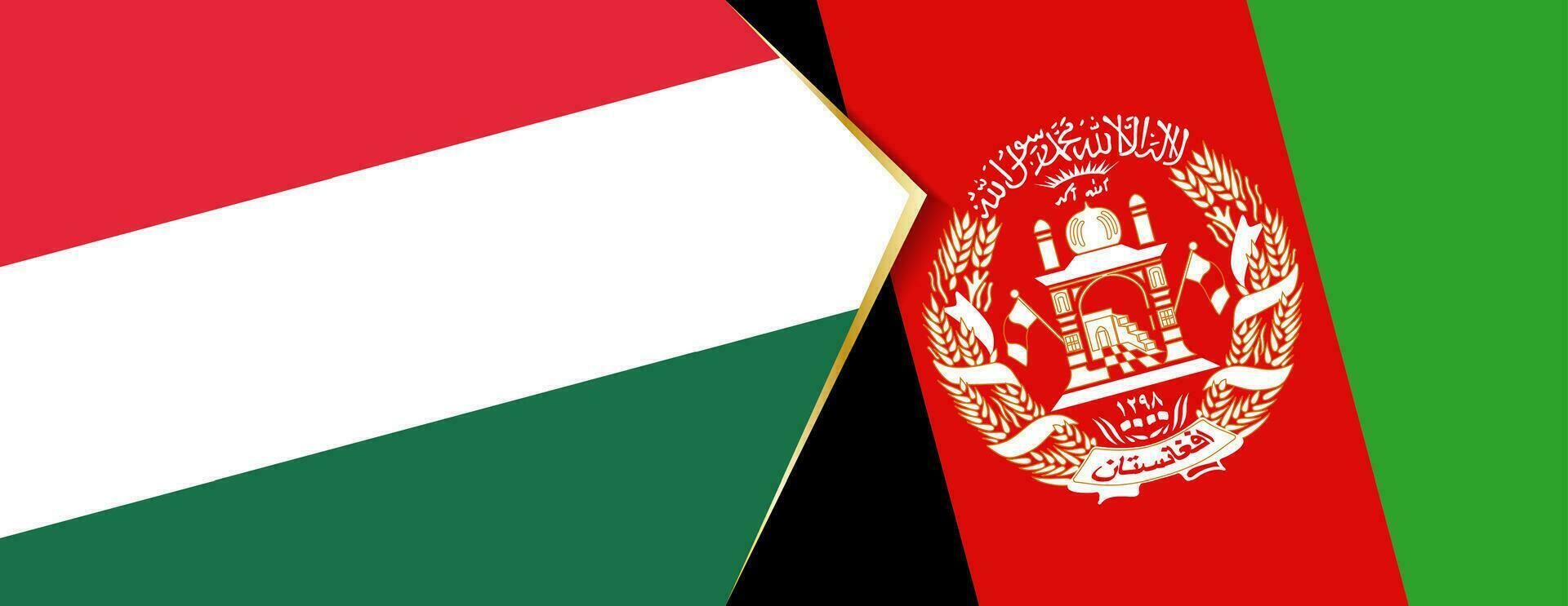 Hungary and Afghanistan flags, two vector flags.