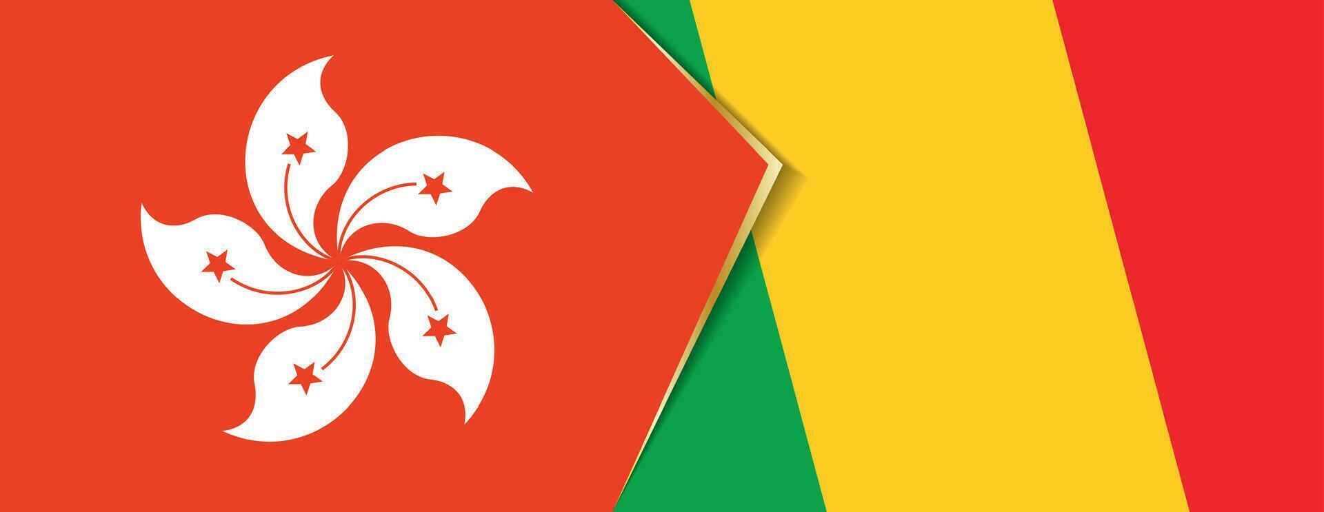 Hong Kong and Mali flags, two vector flags.