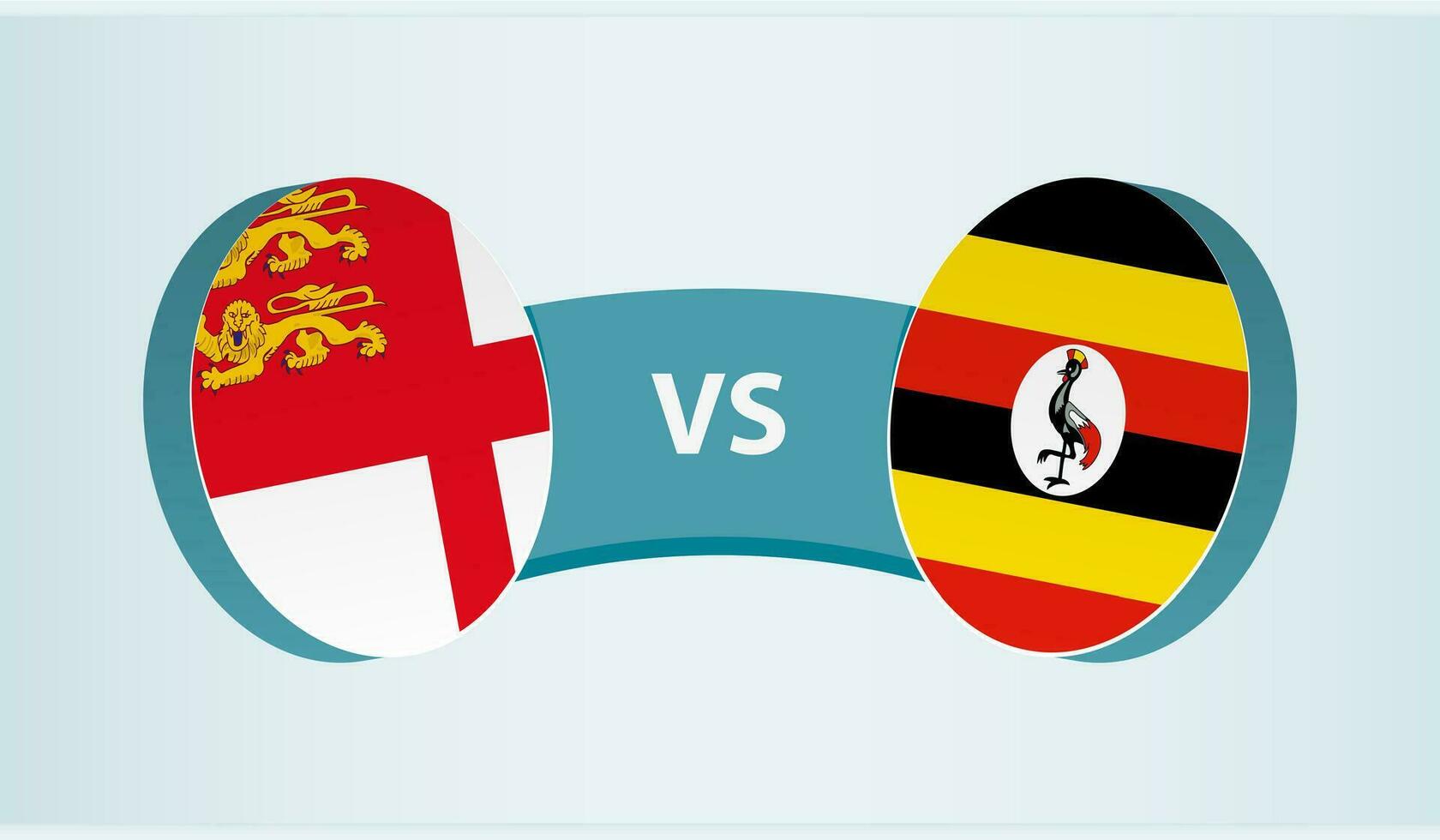 Sark versus Uganda, team sports competition concept. vector