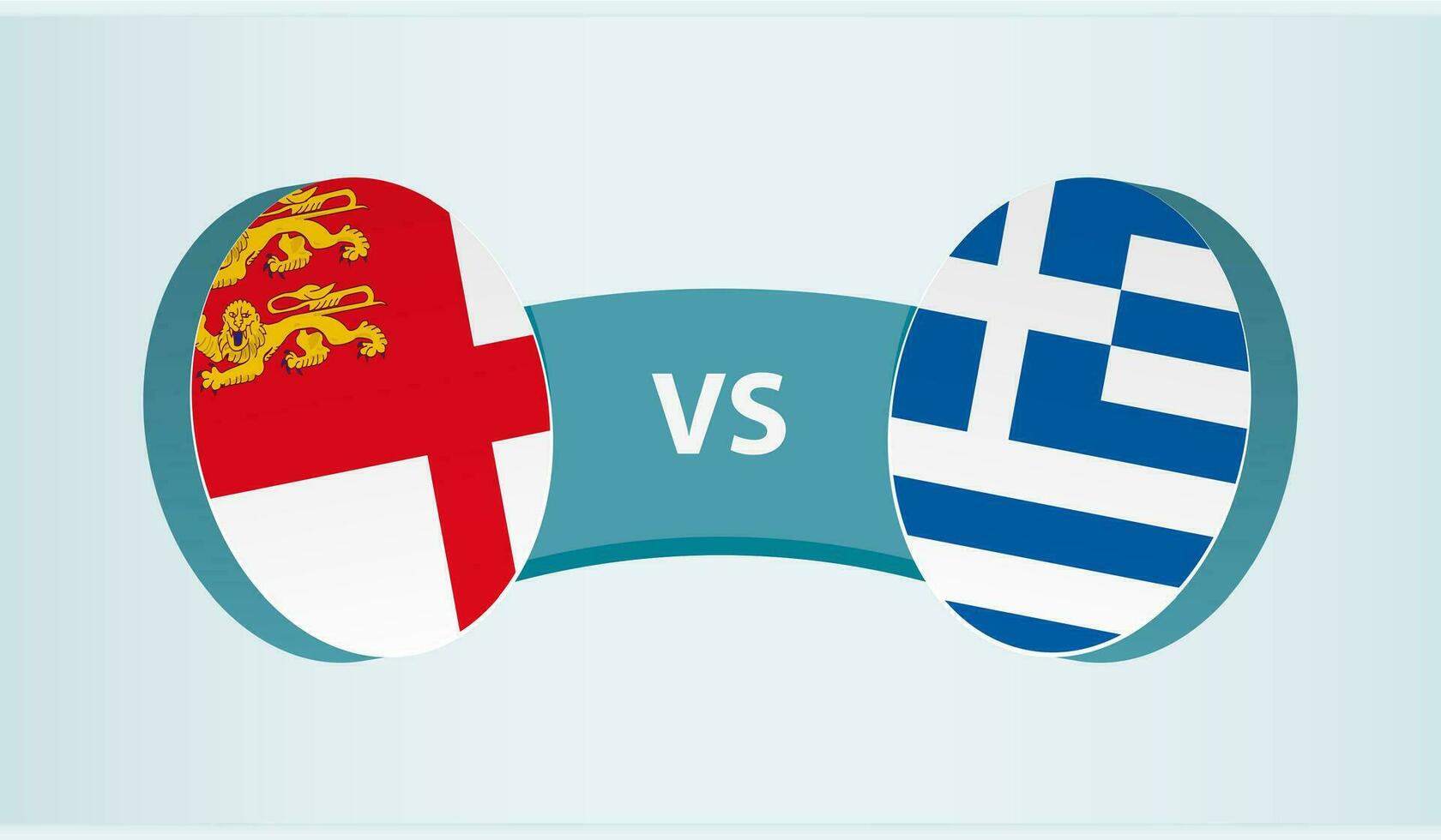 Sark versus Greece, team sports competition concept. vector