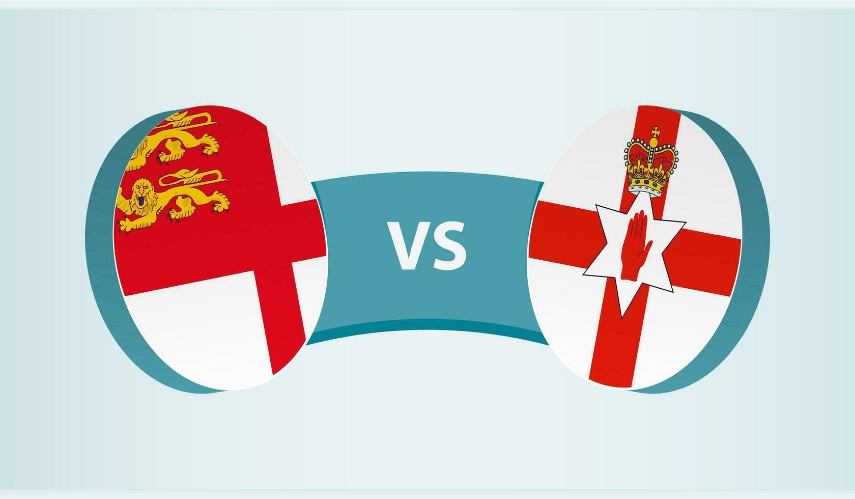 Sark versus Northern Ireland, team sports competition concept. vector