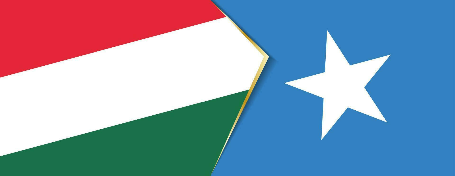 Hungary and Somalia flags, two vector flags.