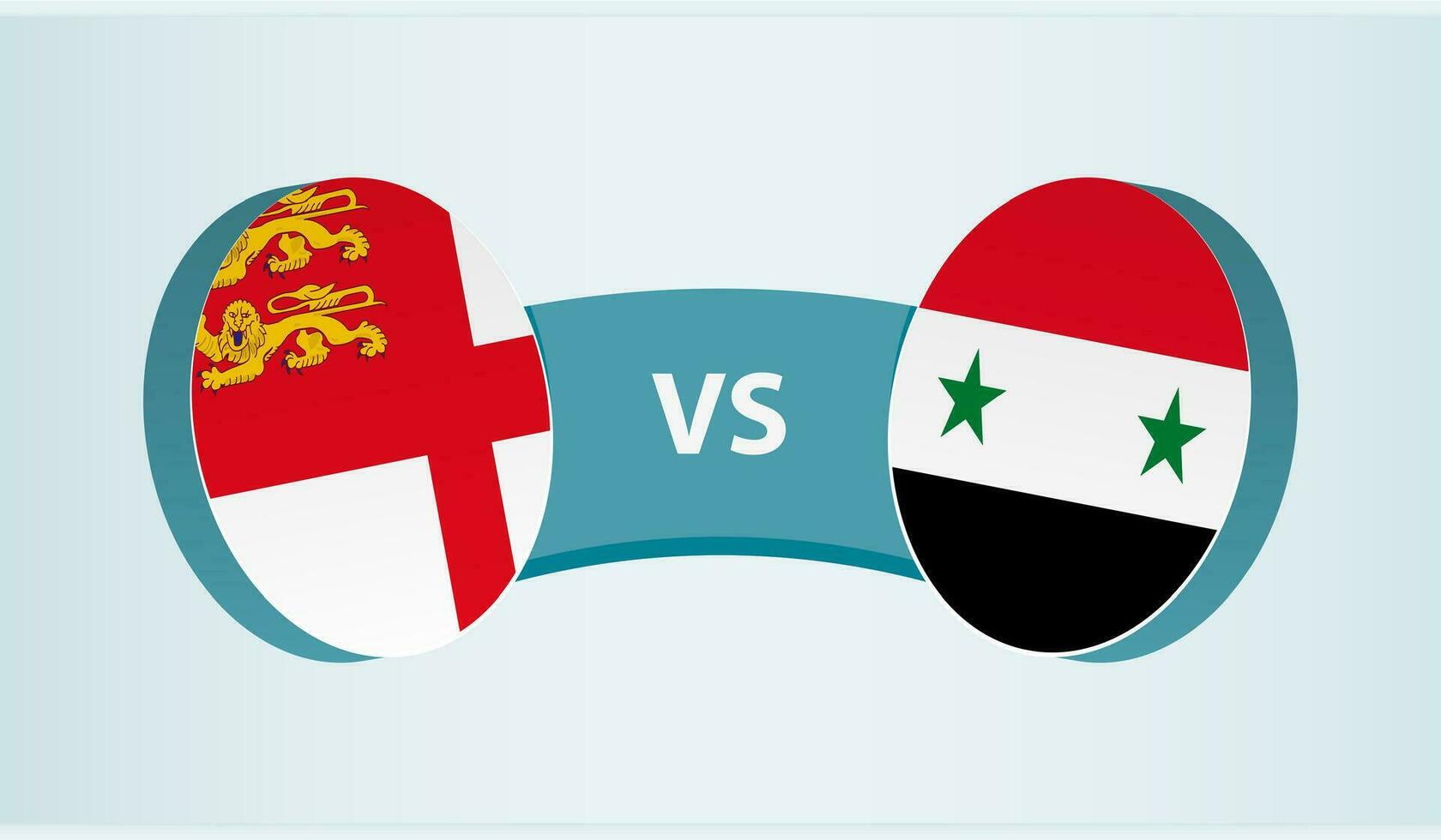 Sark versus Syria, team sports competition concept. vector