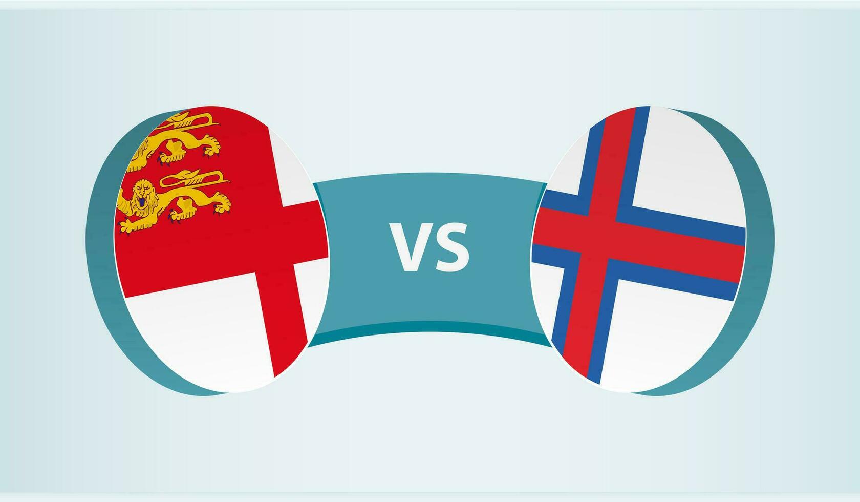 Sark versus Faroe Islands, team sports competition concept. vector