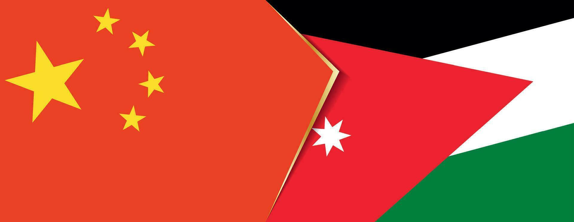 China and Jordan flags, two vector flags.