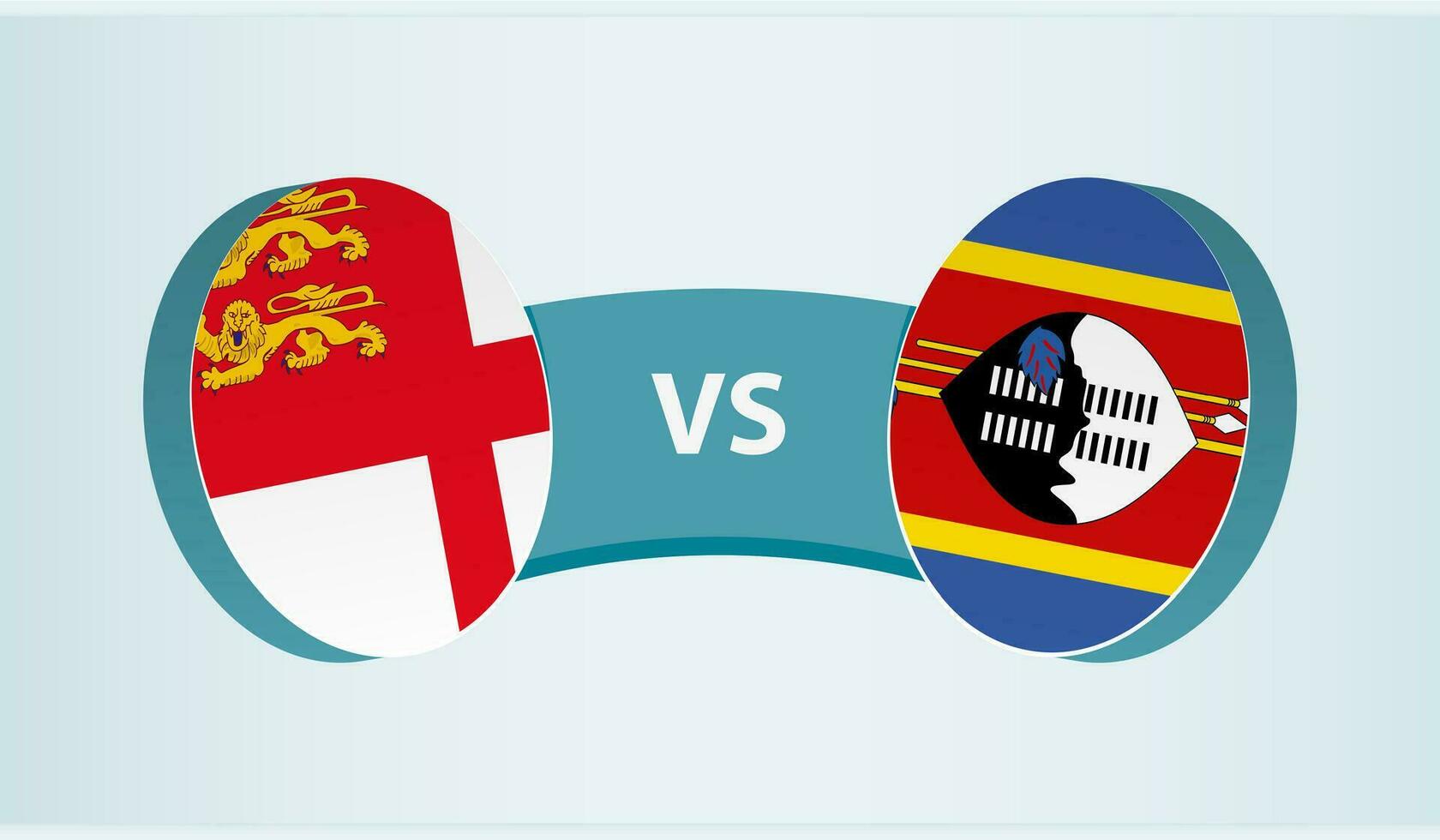 Sark versus Swaziland, team sports competition concept. vector