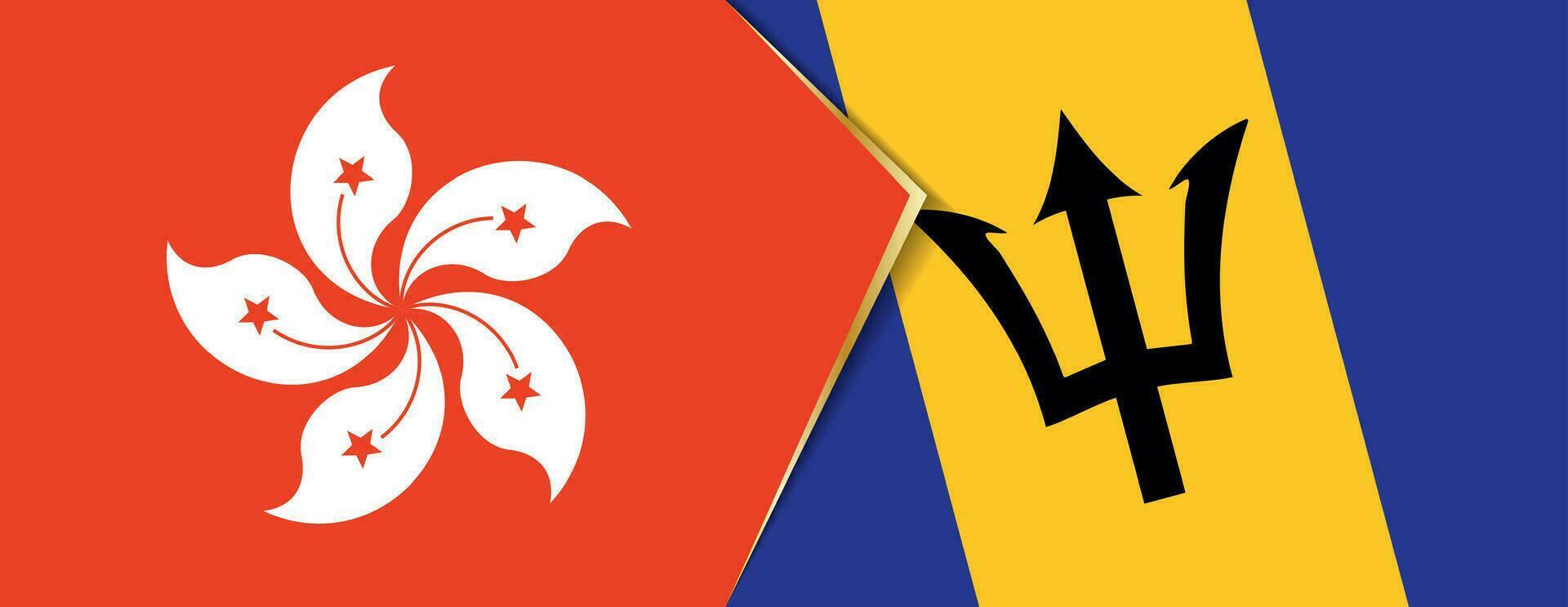 Hong Kong and Barbados flags, two vector flags.