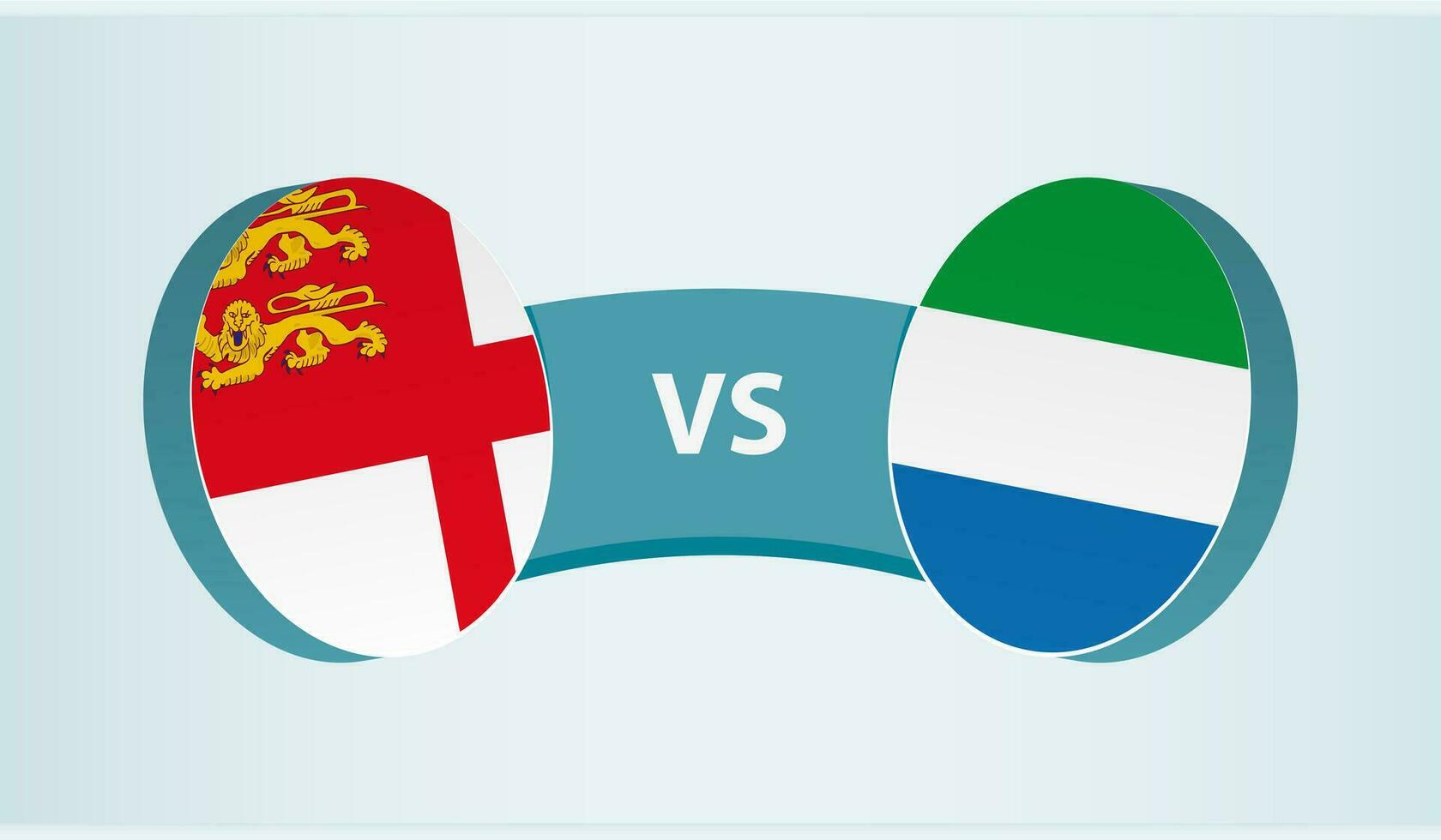 Sark versus Sierra Leone, team sports competition concept. vector