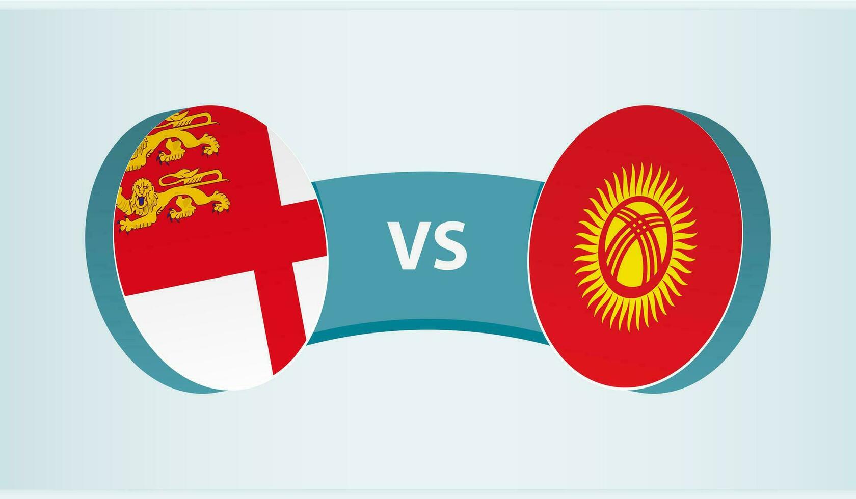 Sark versus Kyrgyzstan, team sports competition concept. vector