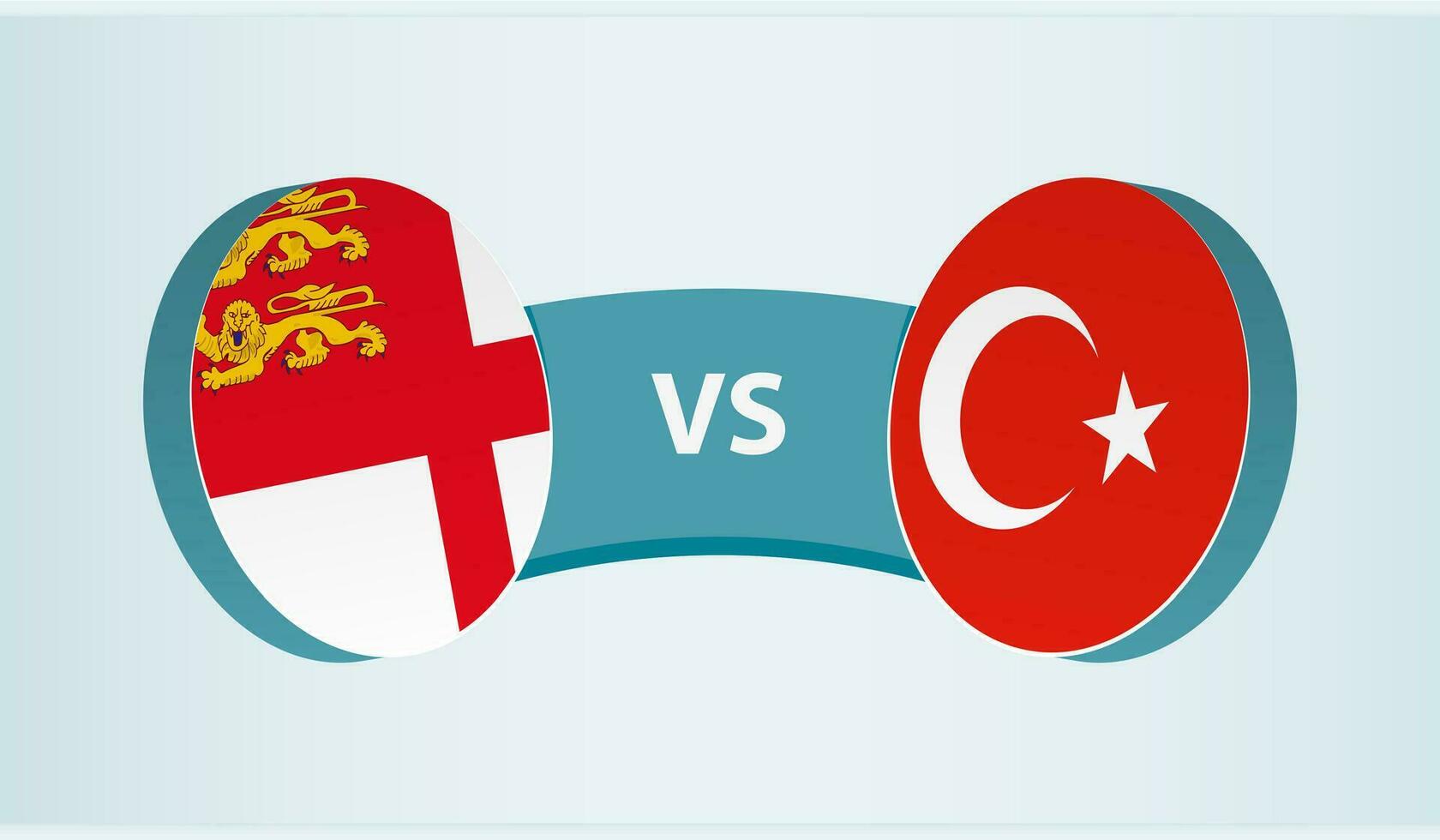 Sark versus Turkey, team sports competition concept. vector