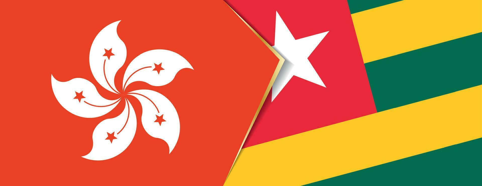 Hong Kong and Togo flags, two vector flags.