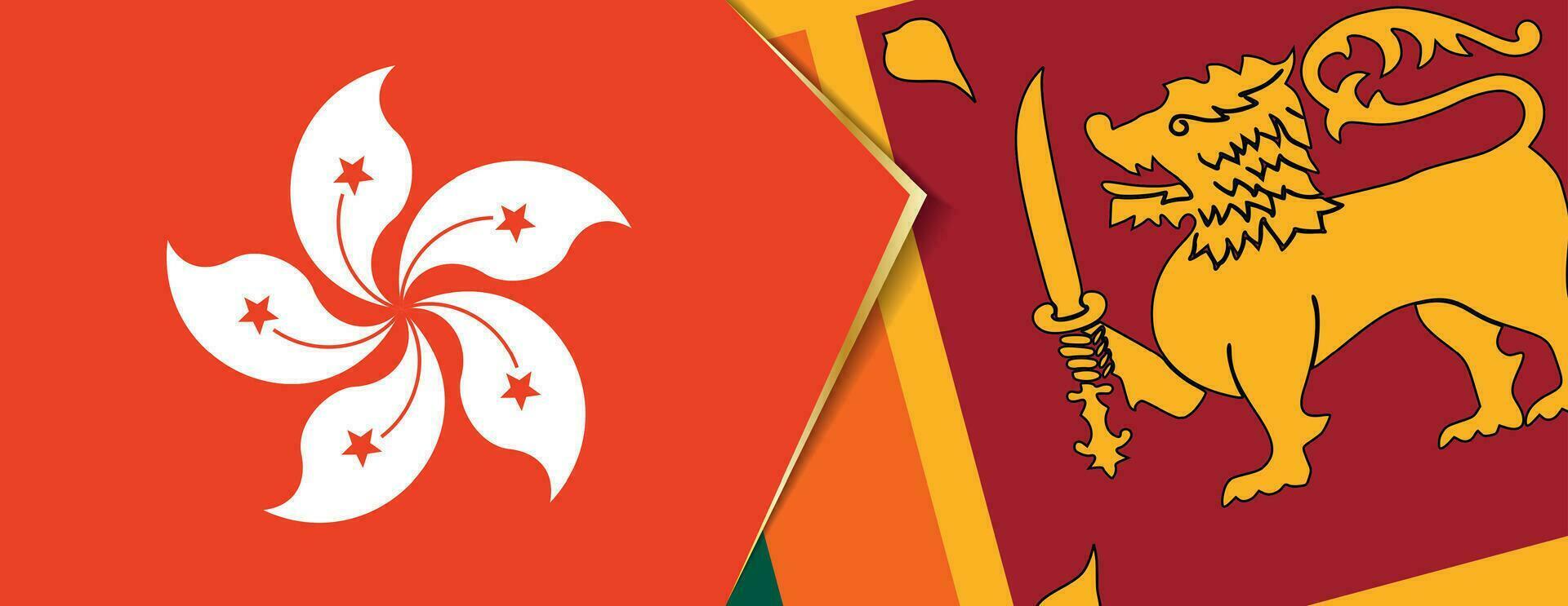 Hong Kong and Sri Lanka flags, two vector flags.