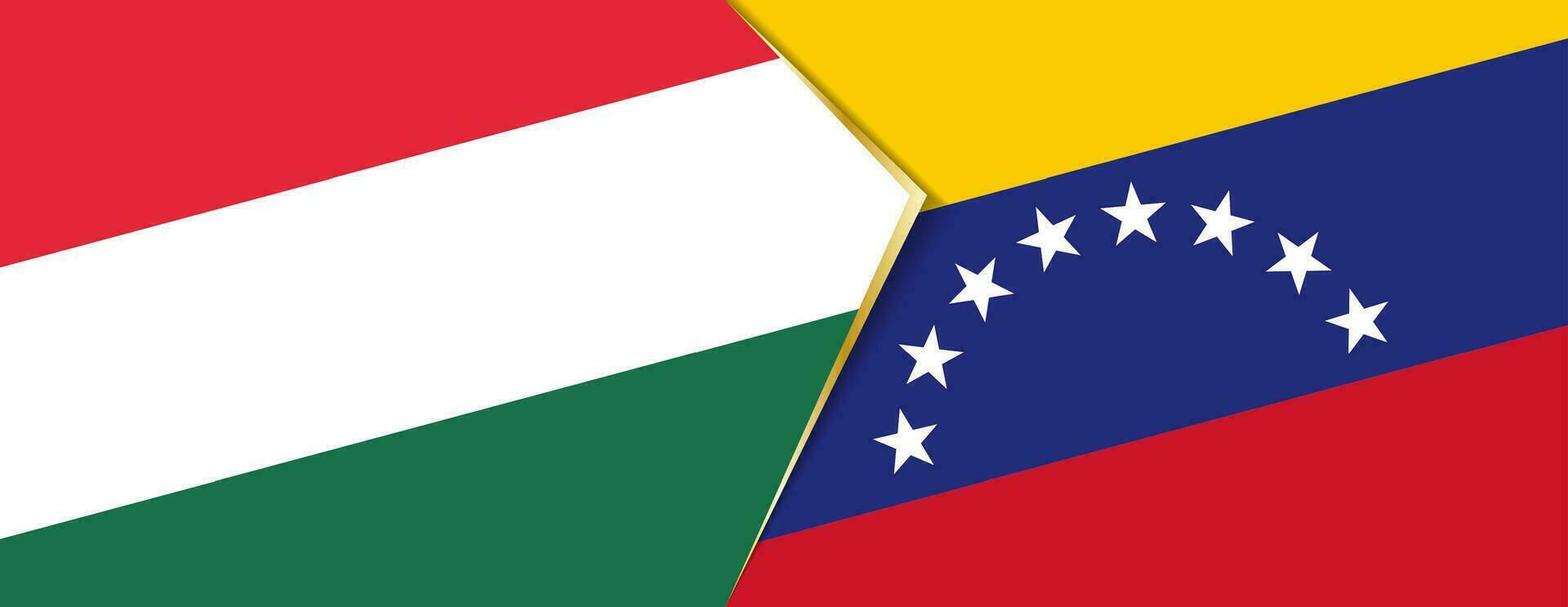 Hungary and Venezuela flags, two vector flags.