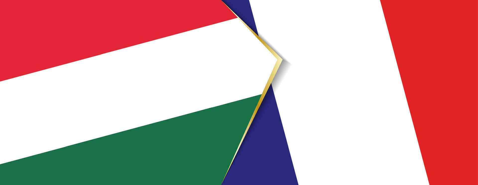 Hungary and France flags, two vector flags.