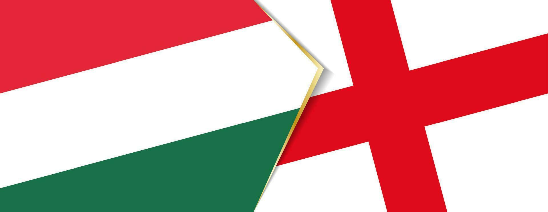 Hungary and England flags, two vector flags.