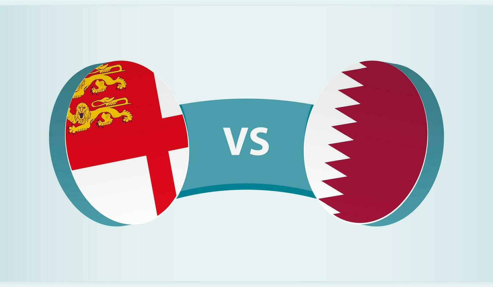 Sark versus Qatar, team sports competition concept. vector