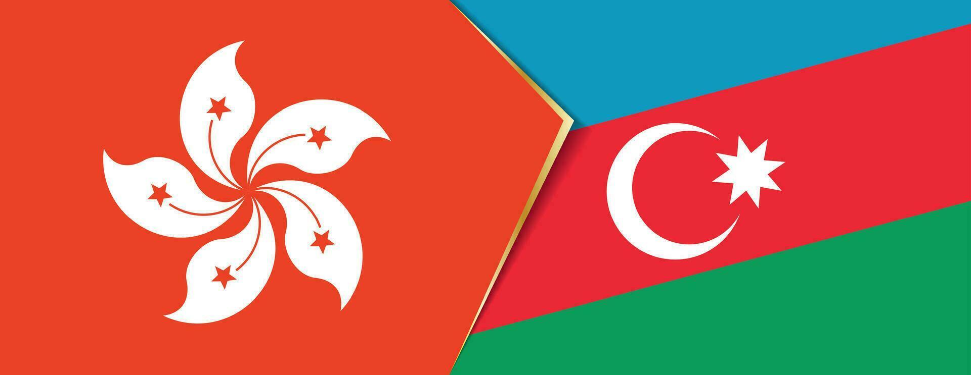 Hong Kong and Azerbaijan flags, two vector flags.