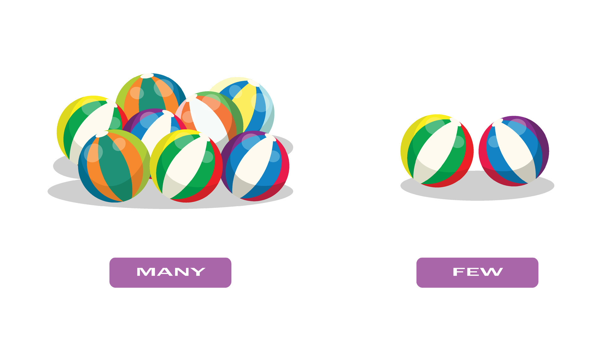 Opposite antonym word many and few illustration of balls 33294724 Vector Art at Vecteezy Opposite antonym word many and few illustration of balls 33294724 Vector Art at Vecteezy