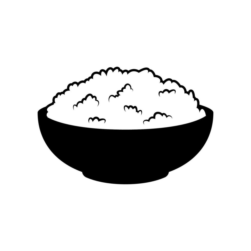 Bowl of rice icon isolated on white background vector