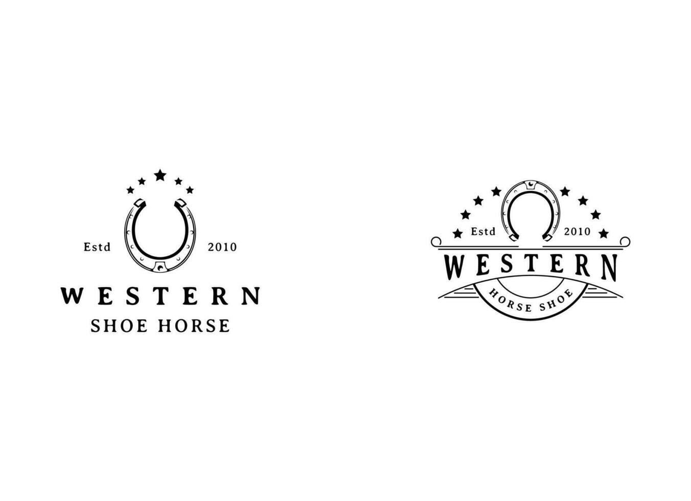Shoe Horse Horseshoe for Country Western Cowboy Ranch logo design inspiration vector