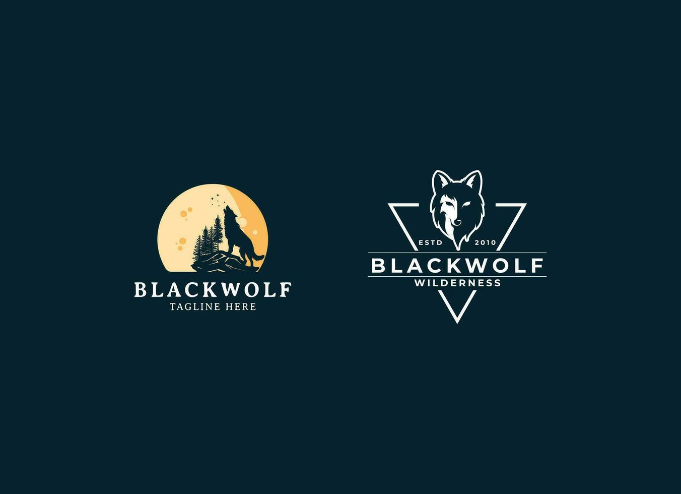 lobo logo diseño. negro lobo logo vector