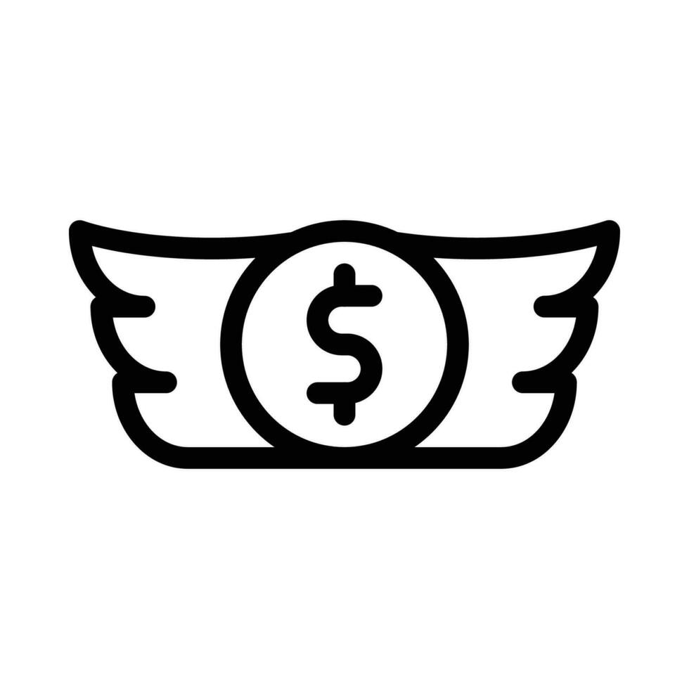 flying money vector icon on a white background