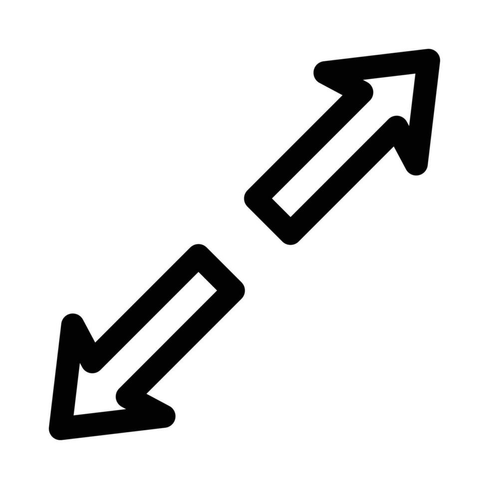 Arrow up right and arrow down left from center vector