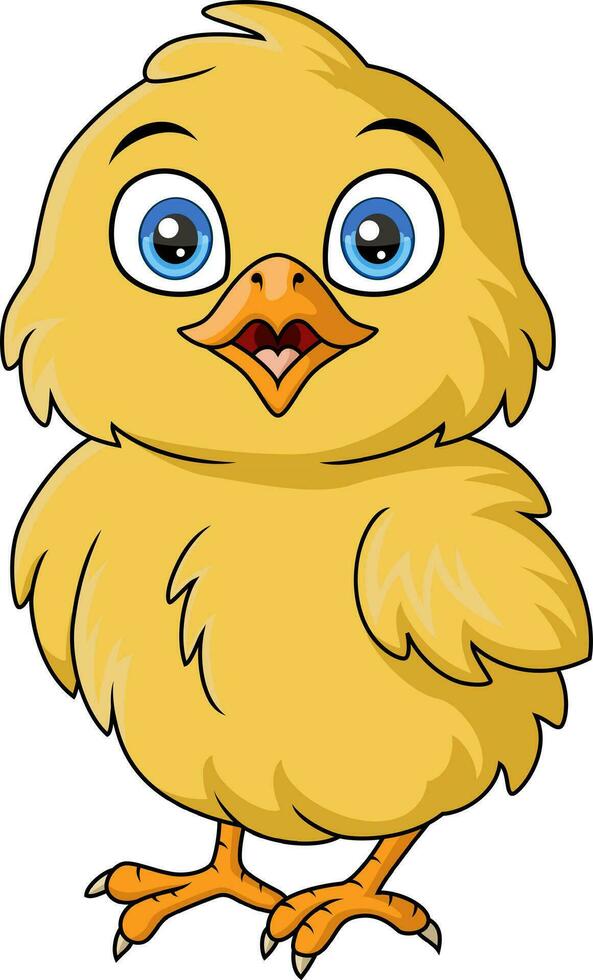 Cute little chick cartoon on white background vector