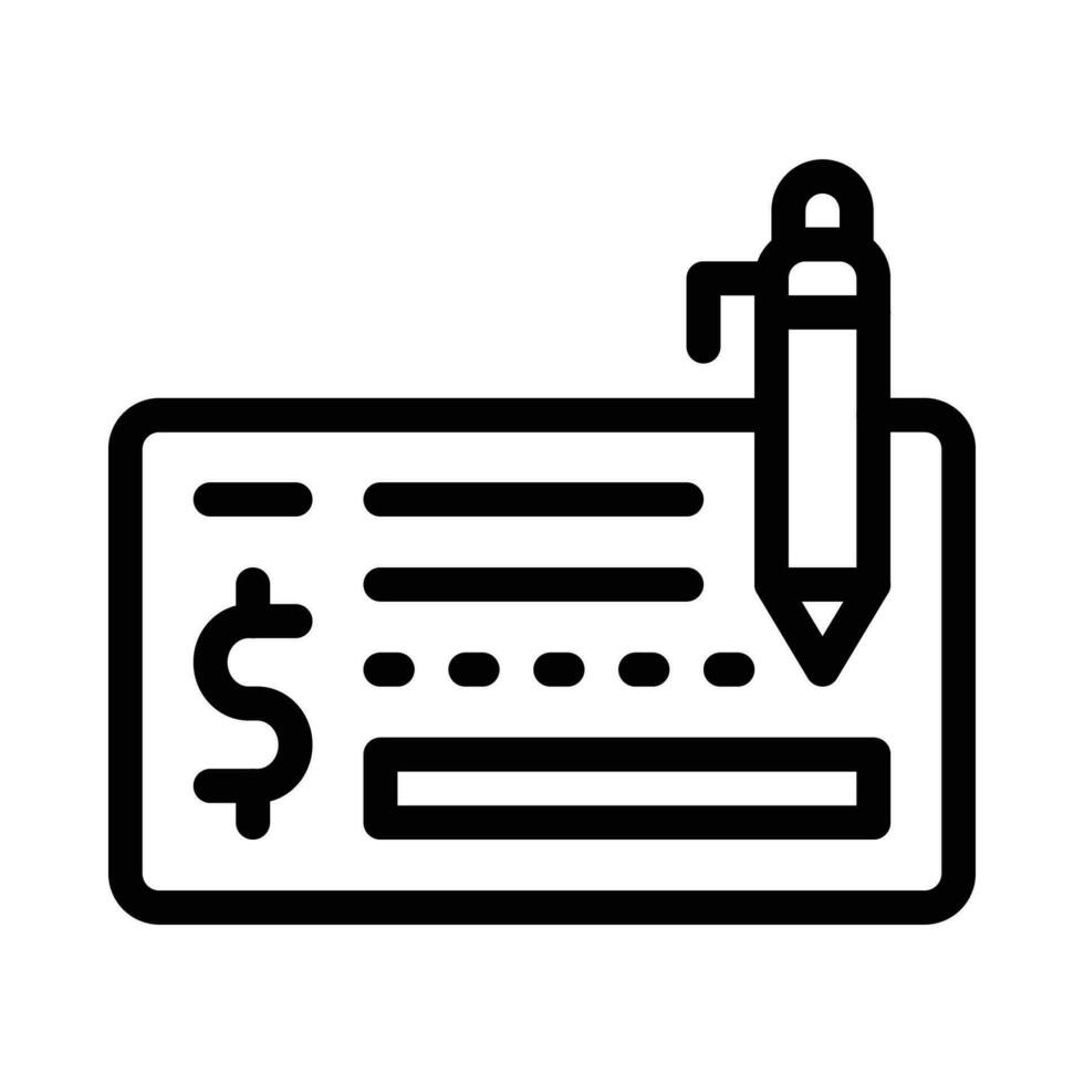 cheque vector icon on a white background