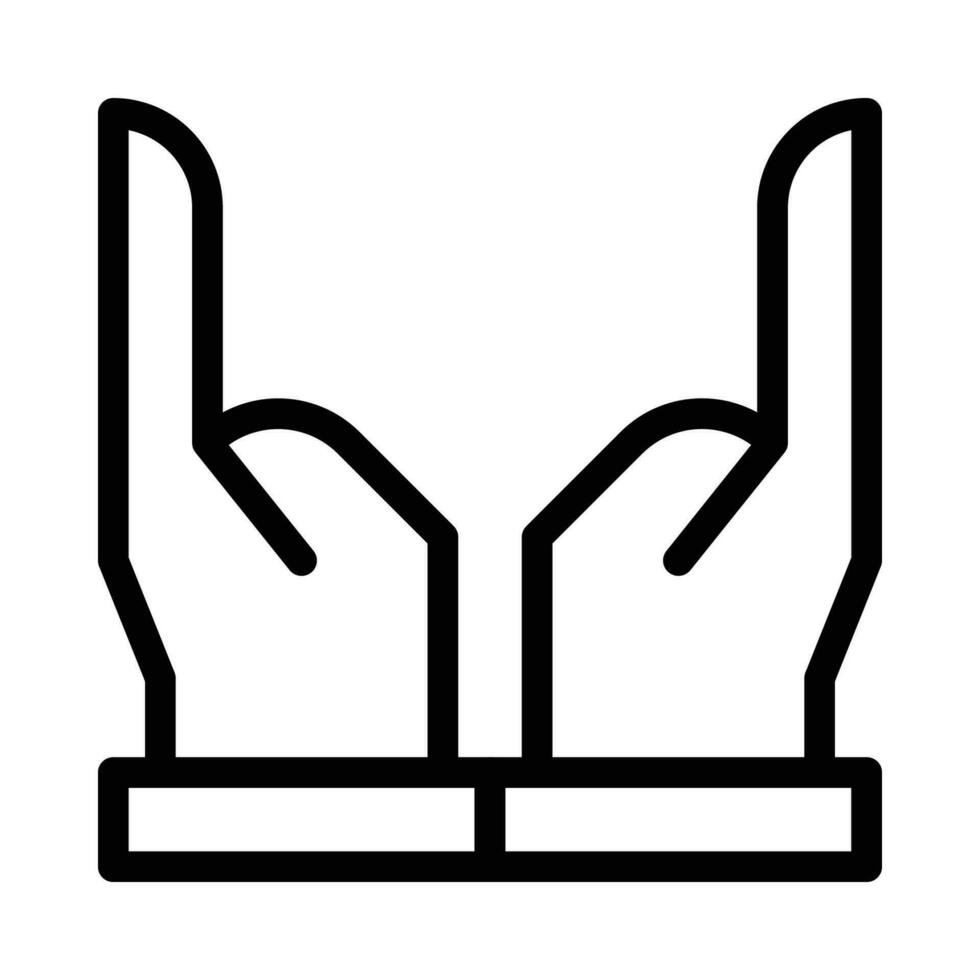 open hands vector icon on a white background