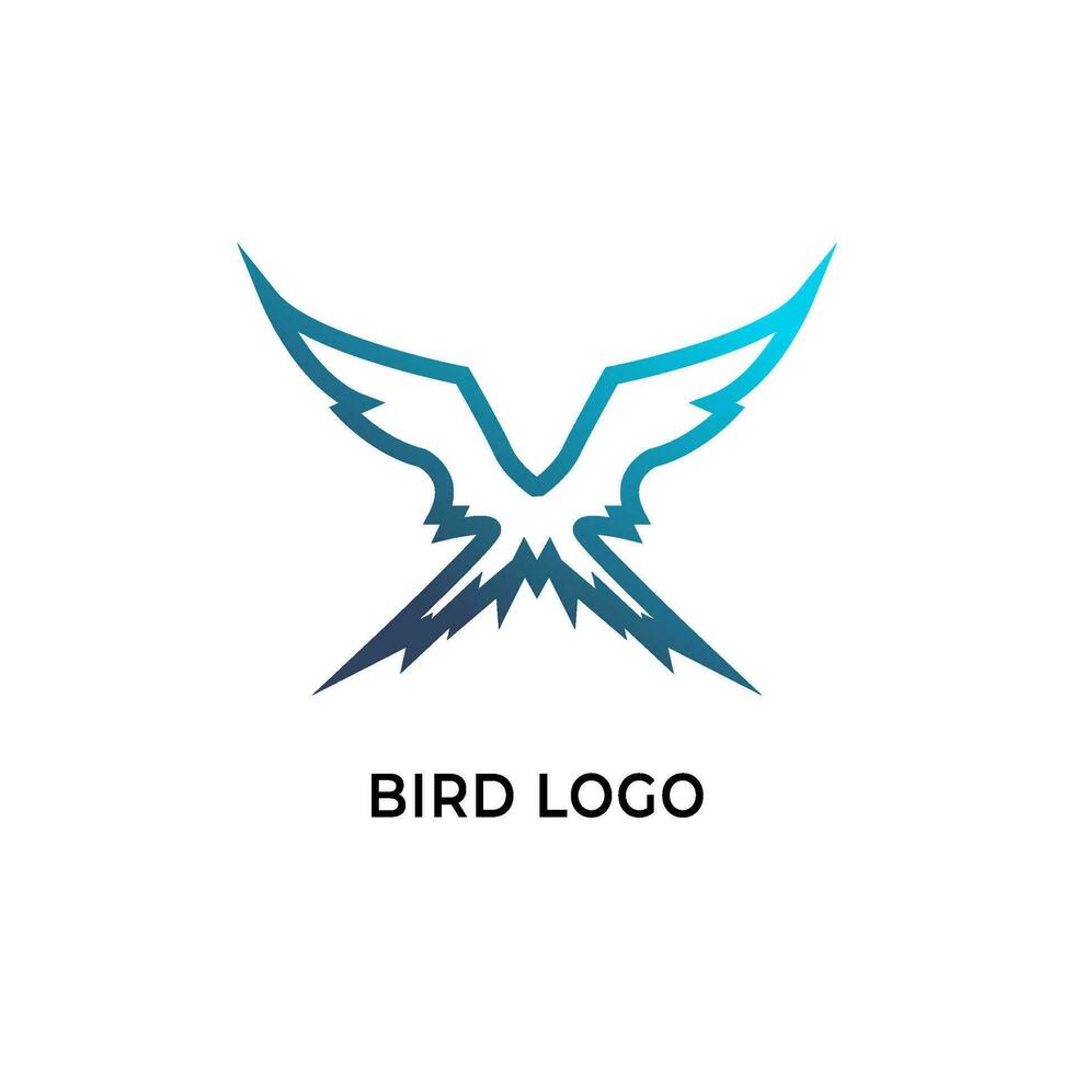 bird logo design. bird tech logo. Bird technology logo. blue bird logo design template. bird icon. vector