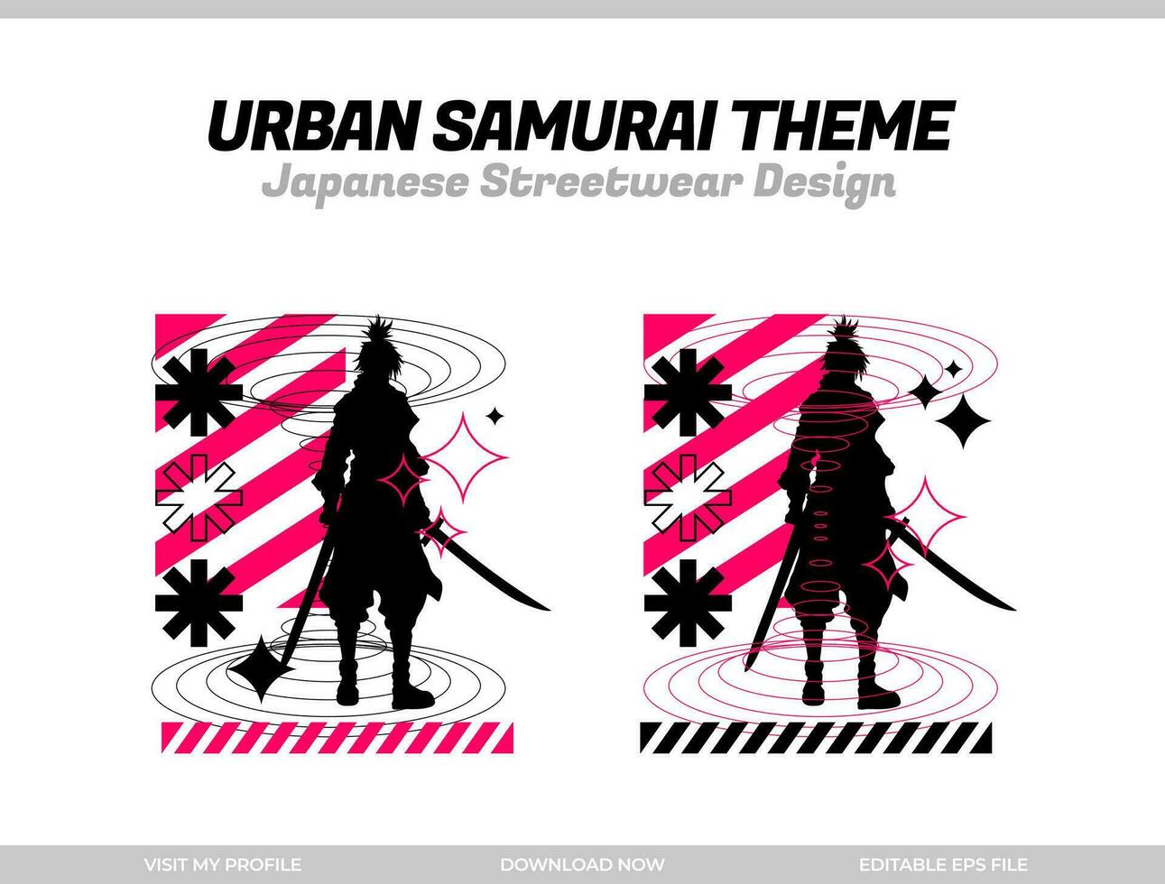 urbano samurai. samurai vector silueta para diseño camiseta concepto. japonés ropa de calle camiseta diseño. silueta para japonés tema. samurai ropa de calle camiseta. cyberpunk tema samurai.