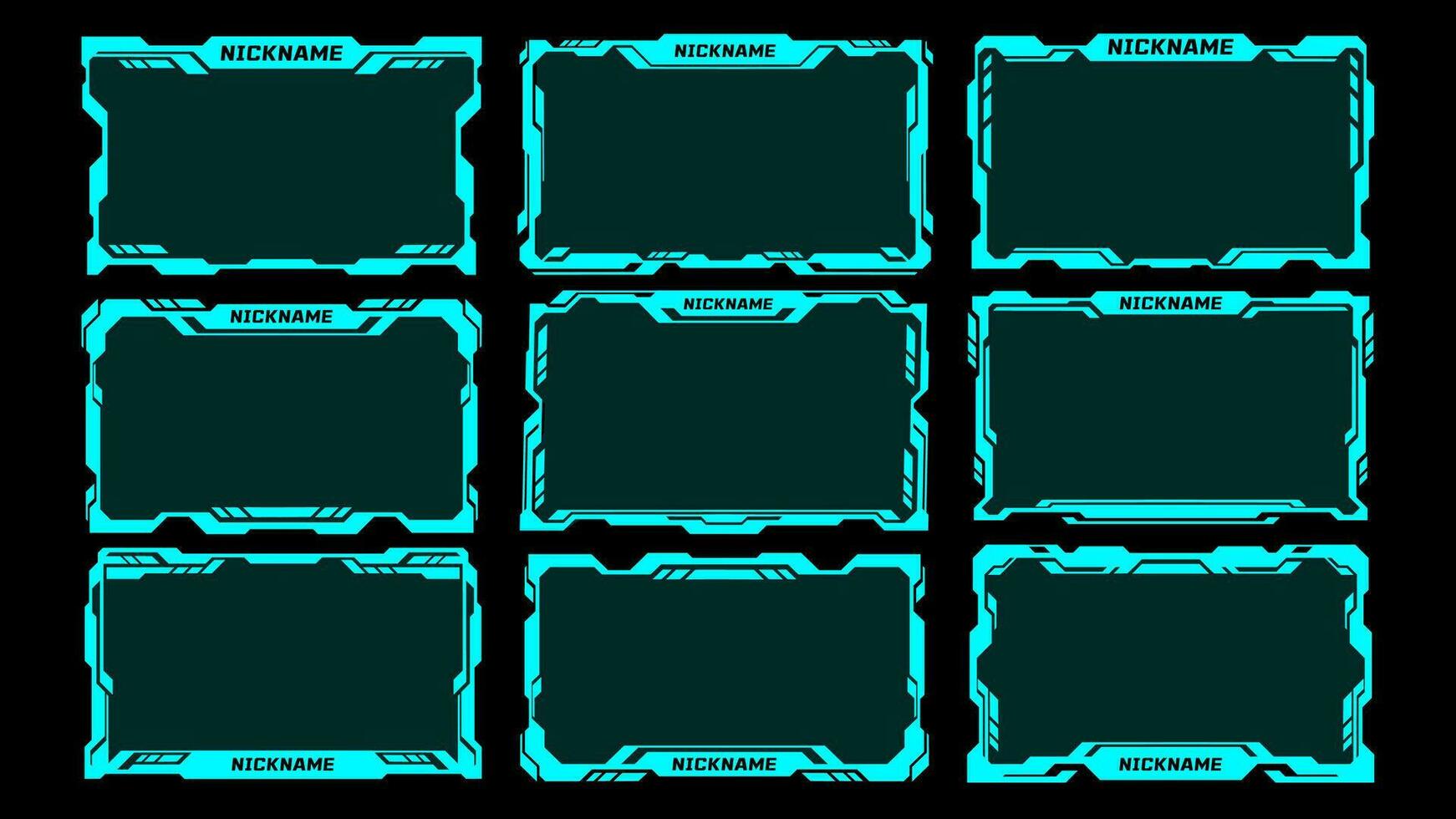 HUD Science Frame set. Vector futuristic screen for GUI, UI design. Set title, High tech text bar label, digital template. HUD window collection. HUD futuristic frame.