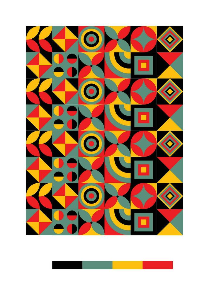a colorful pattern with geometric shapes and colors vector