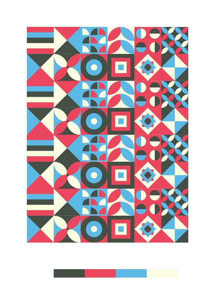 a colorful pattern with geometric shapes and colors vector