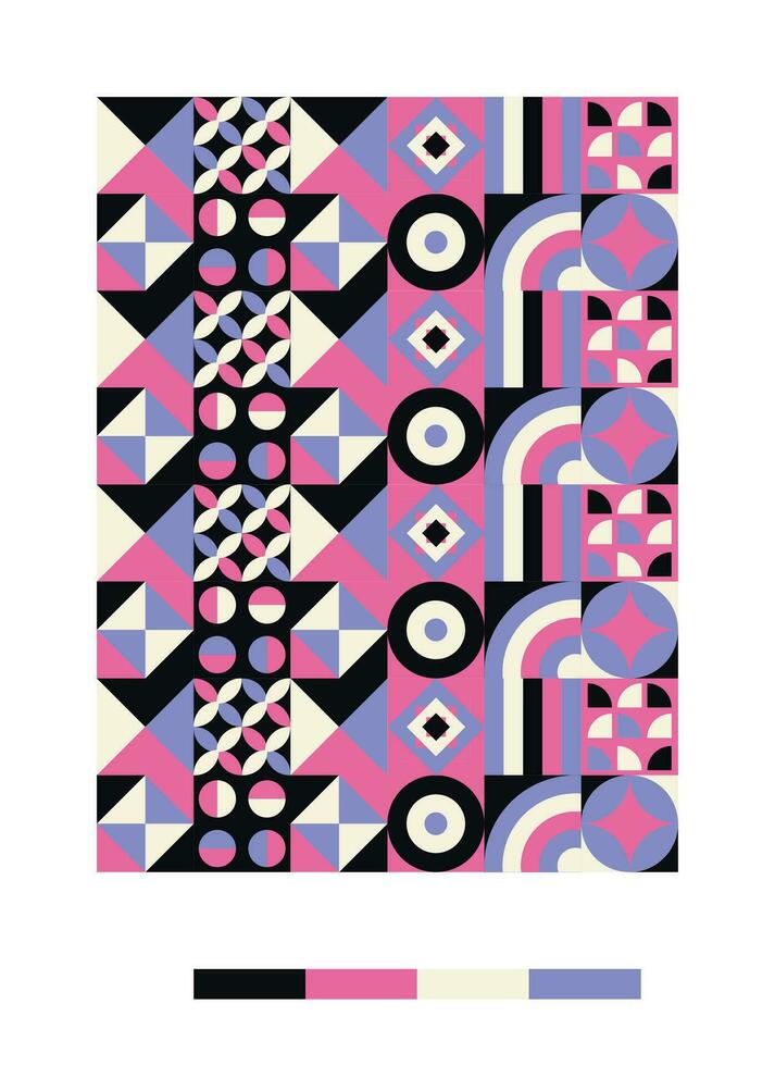 a colorful pattern with geometric shapes and colors vector