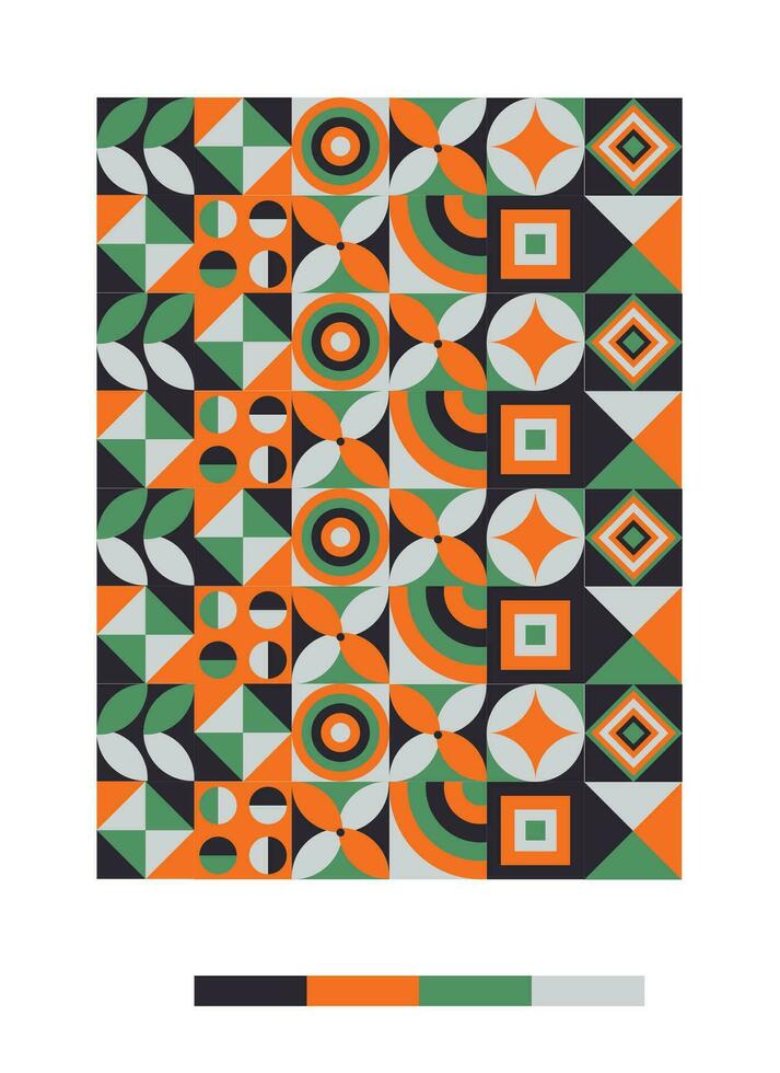 a colorful pattern with geometric shapes and colors vector
