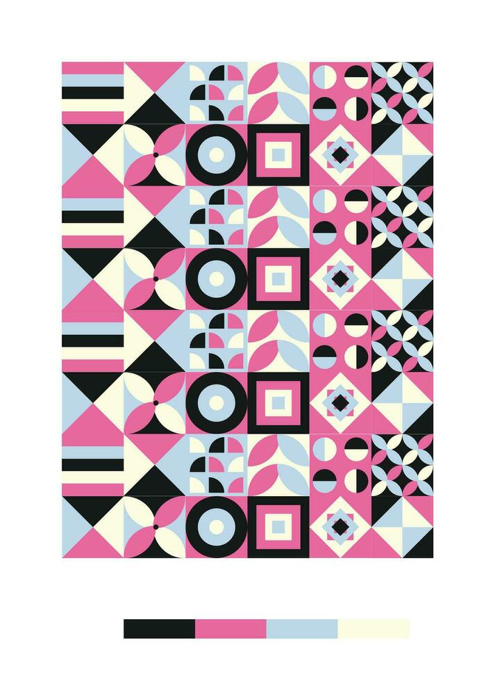a colorful pattern with geometric shapes and colors vector