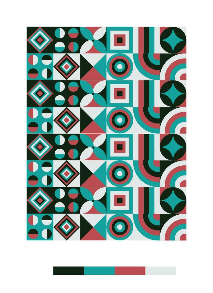 a colorful pattern with geometric shapes and colors vector