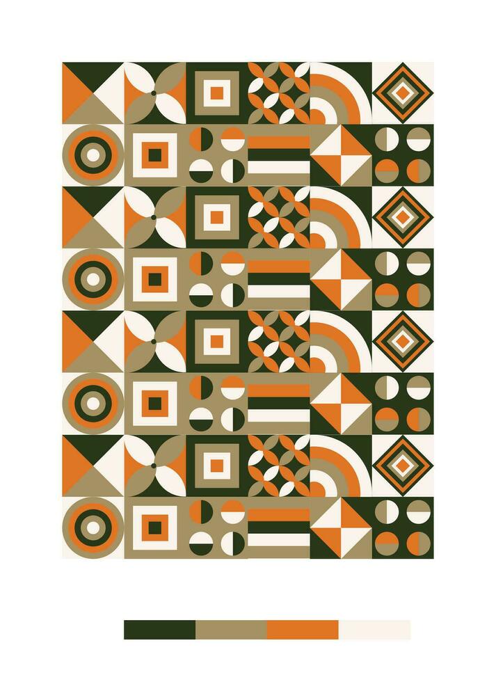 a colorful pattern with geometric shapes and colors vector