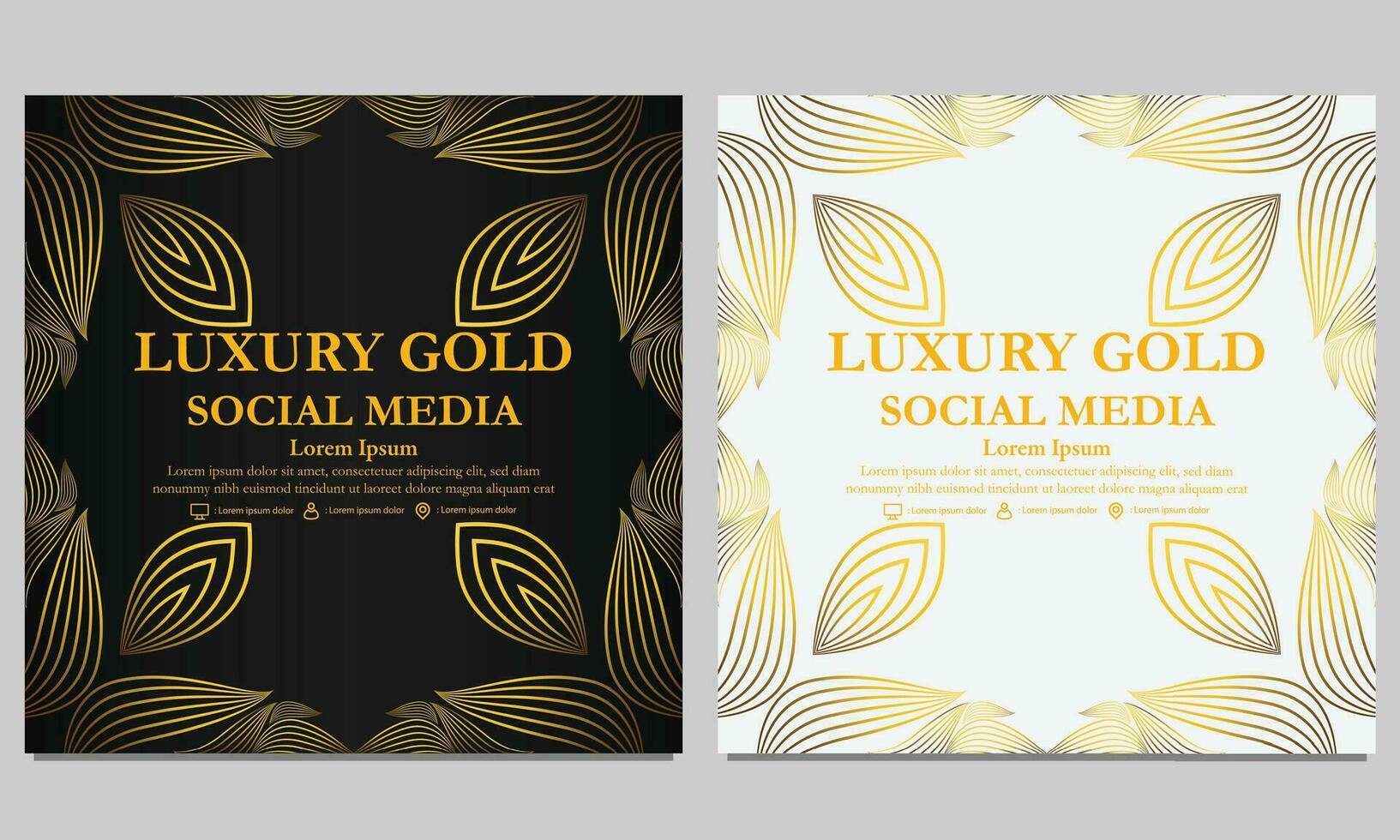 luxury elegant golden floral social media template. vector