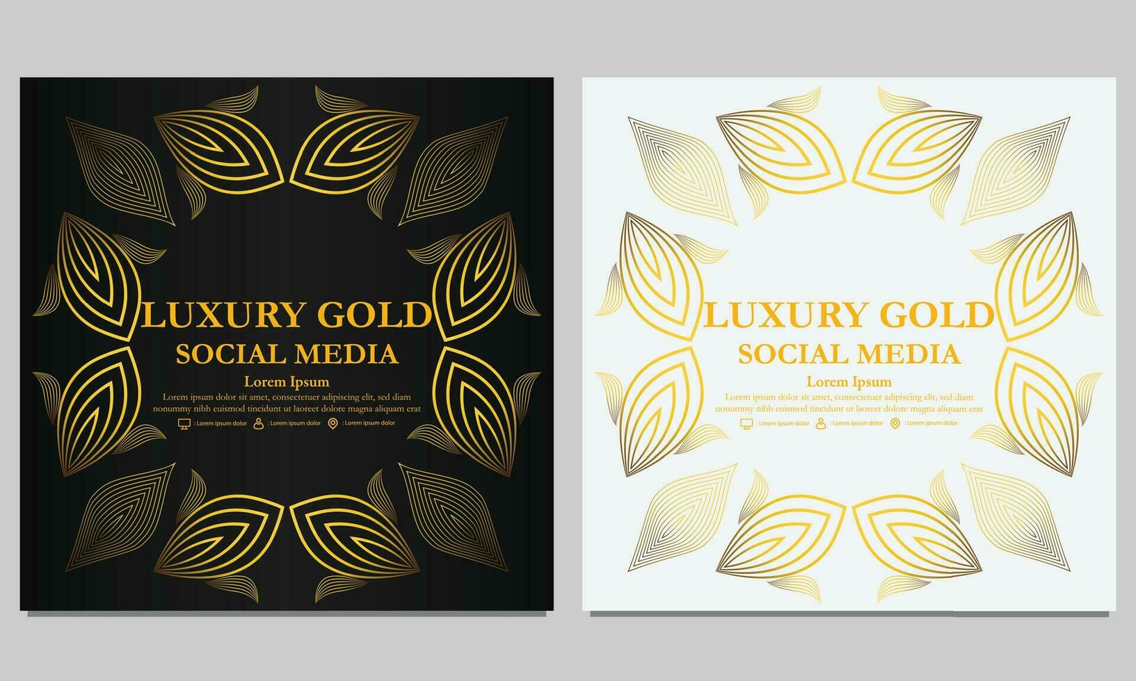 elegant golden floral social media template. suitable for social media post, web banner, cover and card vector