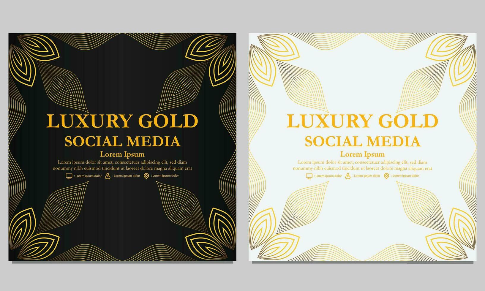 luxury elegant golden floral social media template. vector