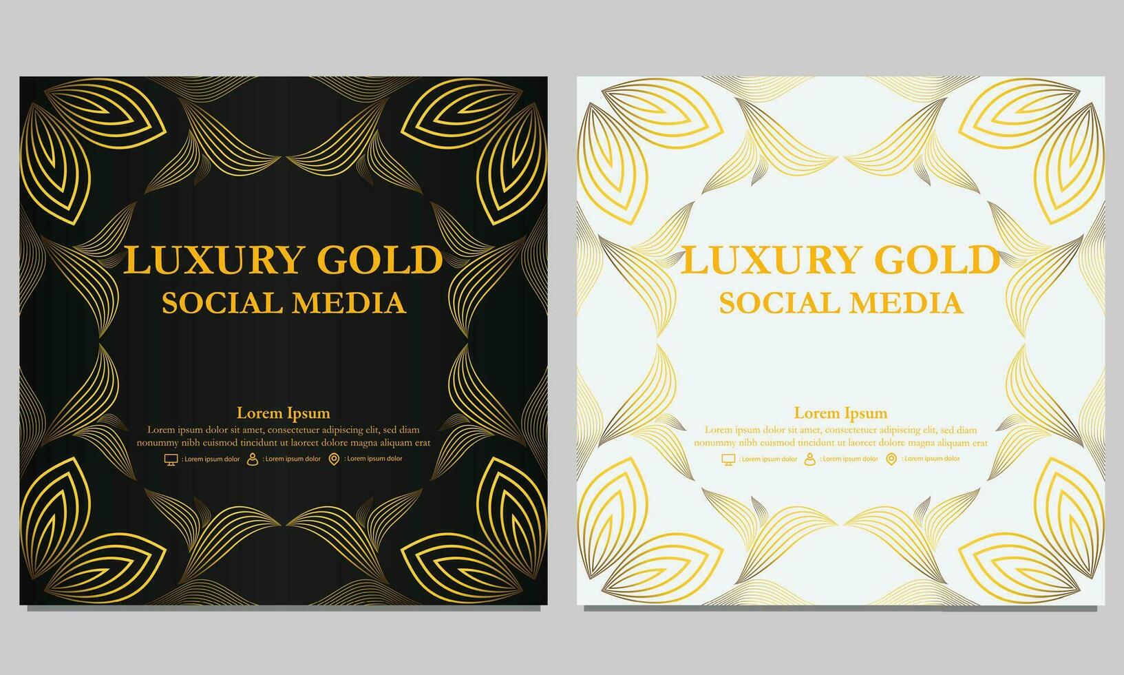 elegant golden floral social media template. suitable for social media post, web banner, cover and card vector