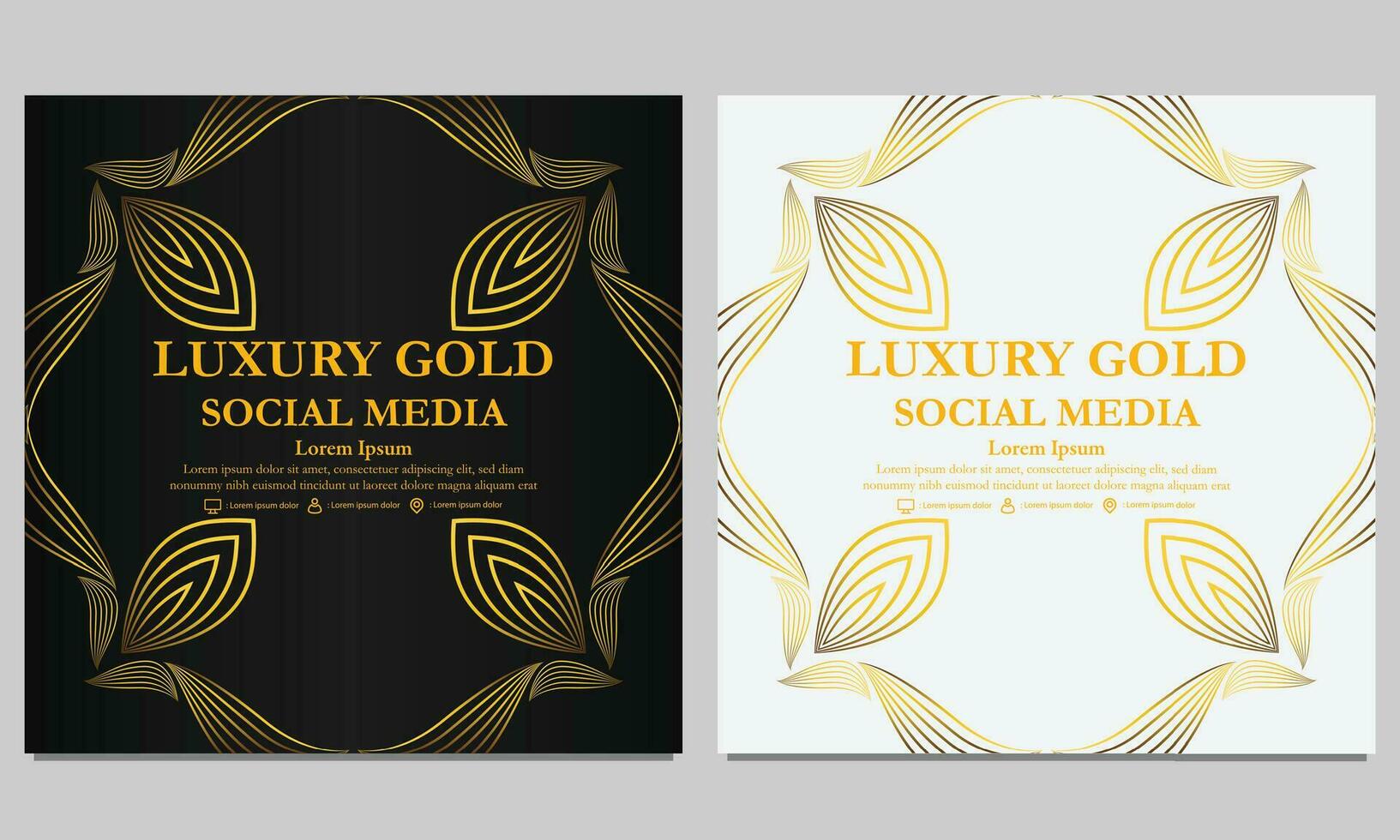 elegant golden floral social media template. suitable for social media post, web banner, cover and card vector