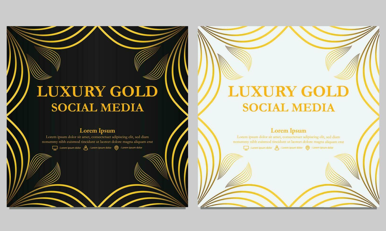 luxury elegant golden floral social media template. vector