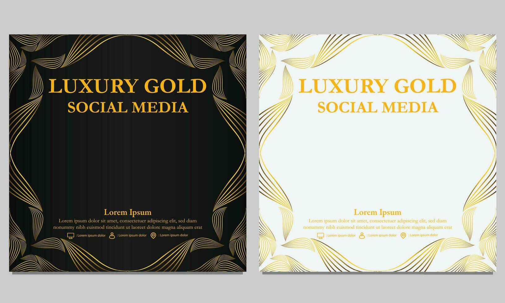elegant golden floral social media template. suitable for social media post, web banner, cover and card vector