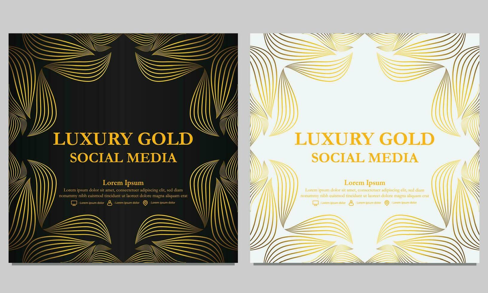 luxury elegant golden floral social media template. vector