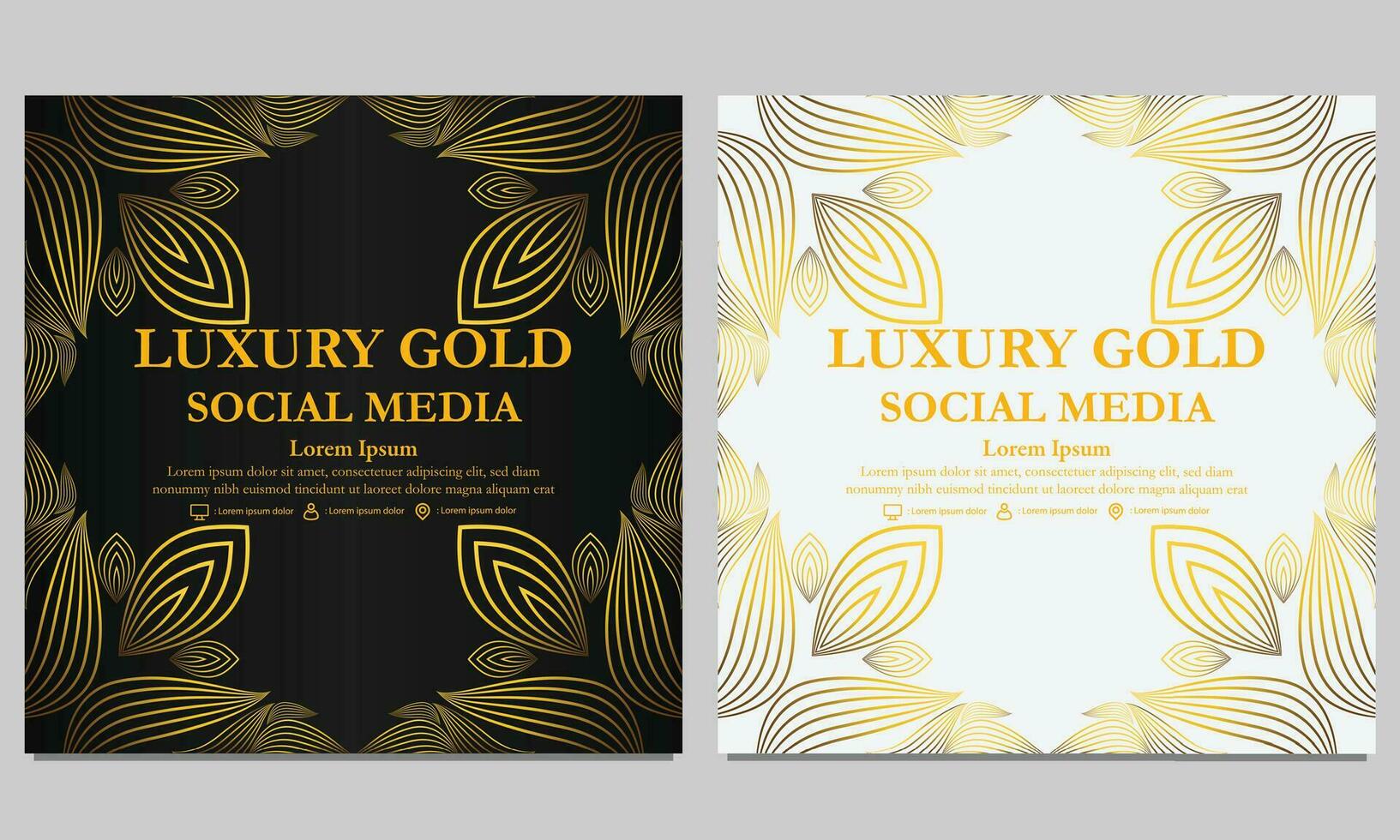 luxury elegant golden floral social media template. vector