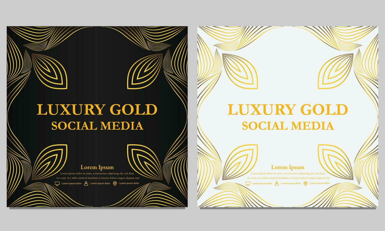 elegant golden floral social media template. suitable for social media post, web banner, cover and card vector